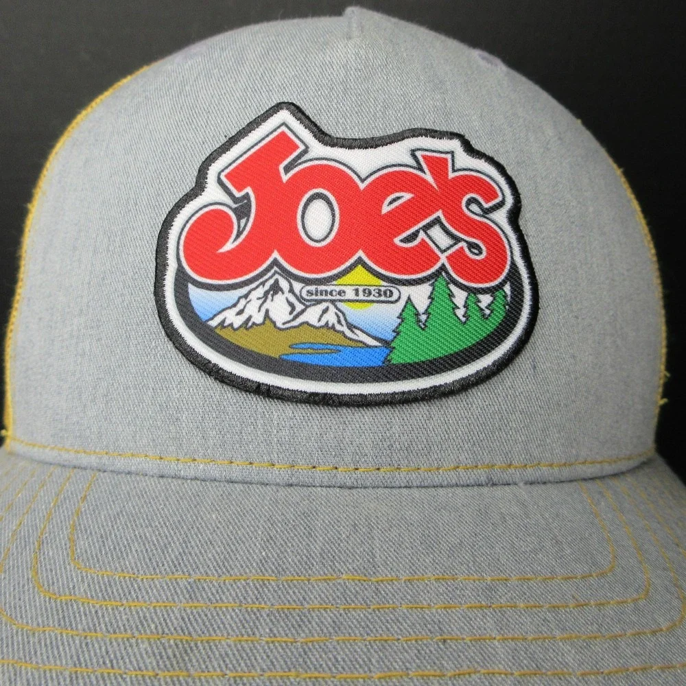 Richardson 112FP Joe's Since 1930 Trucker Hat Grey Yellow Snapback Cap